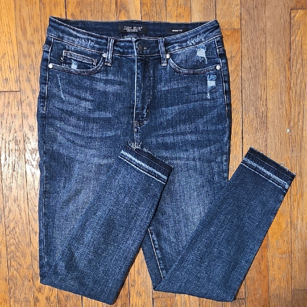 Dark Blue Distressed Jeans